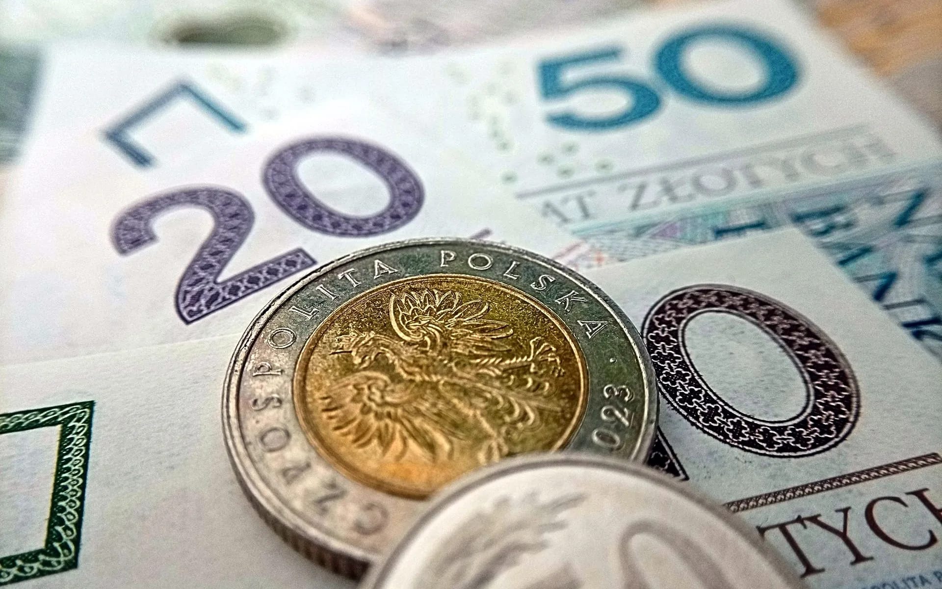 Pineiniądze, polskie złotówki, monety i banknoty