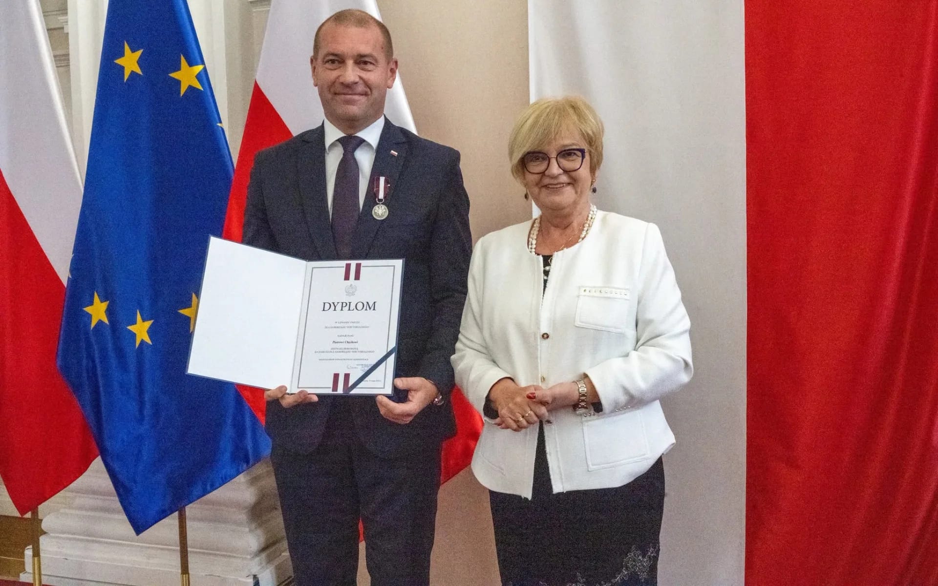 starosta dębicki Piotr Chęciek i wojewoda podkarpacka Teresa Kubas-Hul