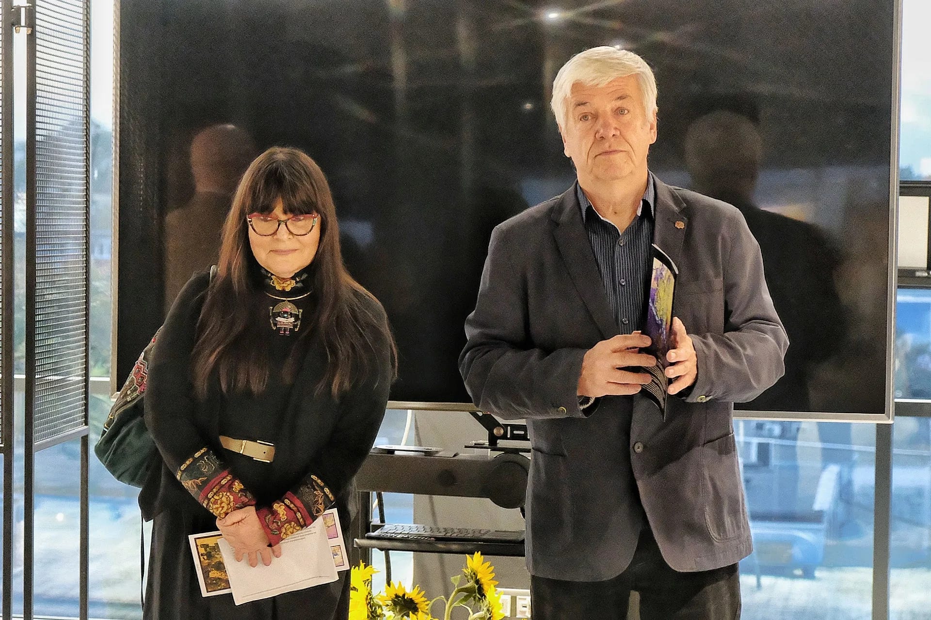 Malarka Grażyna Mucha i Jacek Nowak, prezes Podkarpackiego Towarzystwa Zachęty Sztuk Pięknych