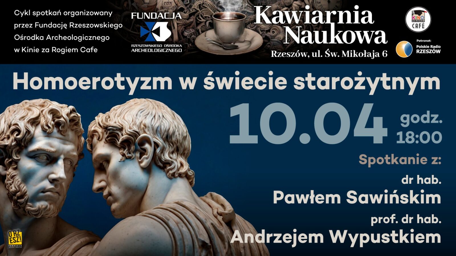 Homoerotyzm w świecie starożytnym będzie tematem spotkania w Kawiarni Naukowej.