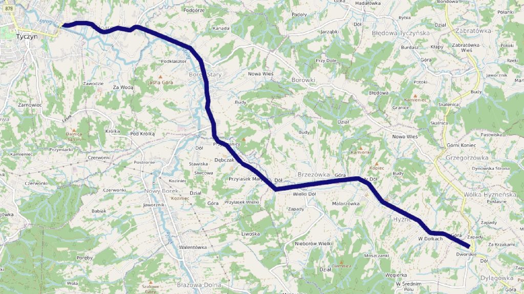 mapka Tyczyn-Dylągówka