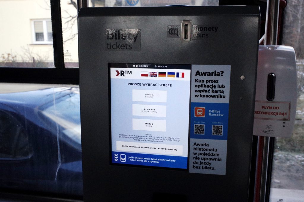 Biletomat w autobusie MPK Rzeszów