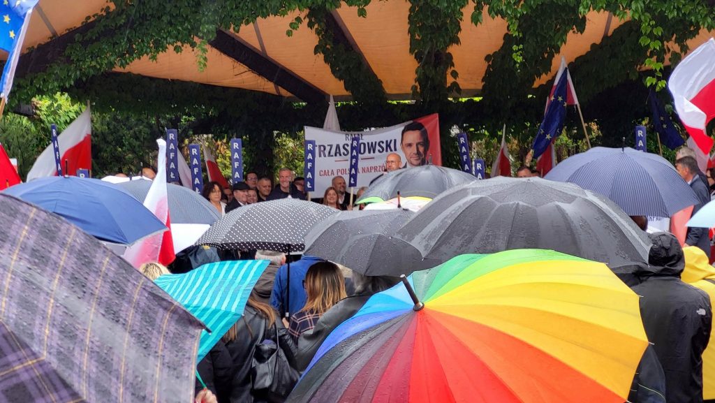 tłum ludzi w parku