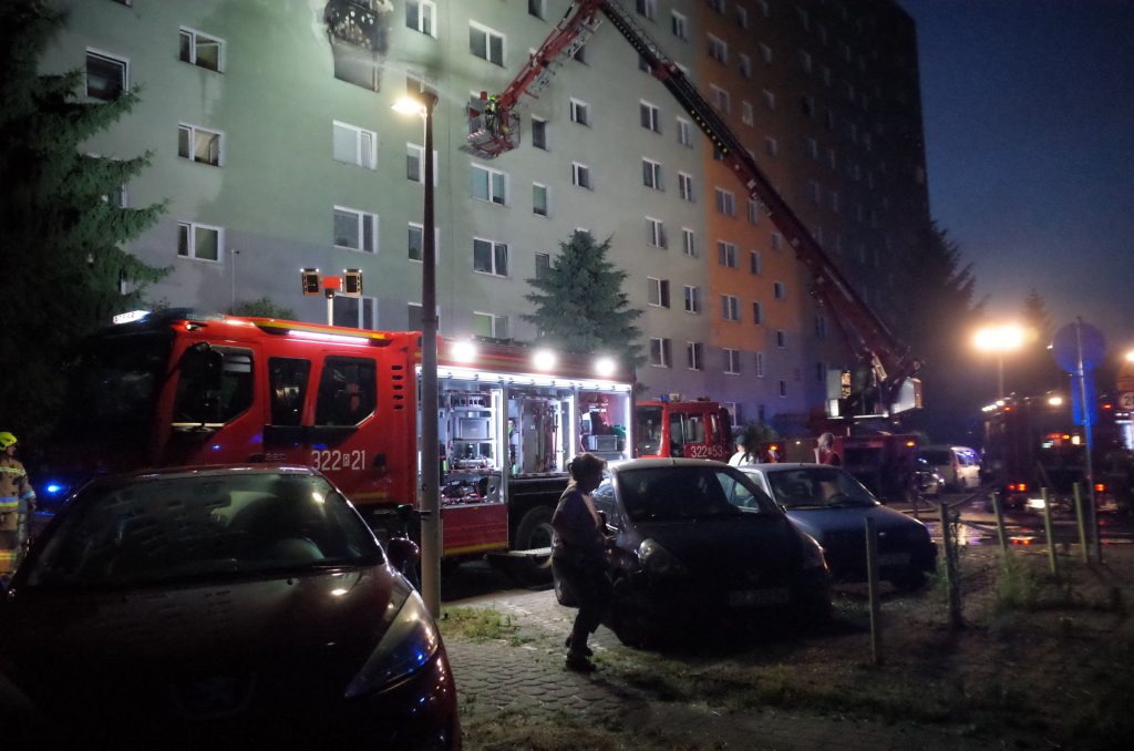 akcja gaśnicza i ratownicza na osiedlu Nowe Miasto w Rzeszowie