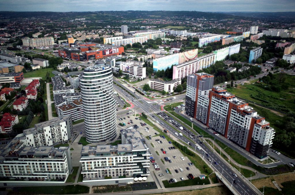 Widok z Olszynki Park na Nowe Miasto