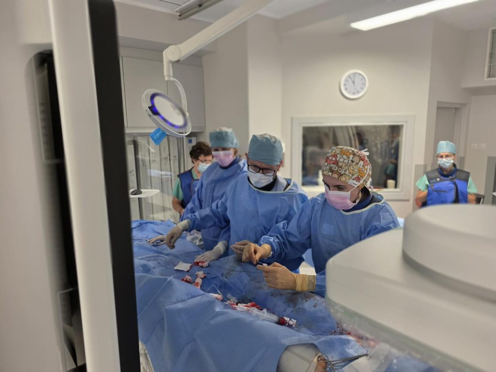 chirurdzy pracują na sali operacyjnej