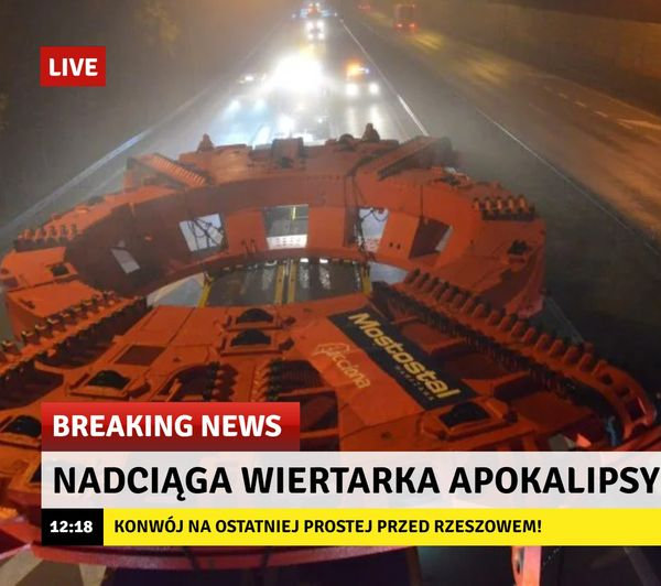 Wiertarka apokalipsy zbliża się do Rzeszowa