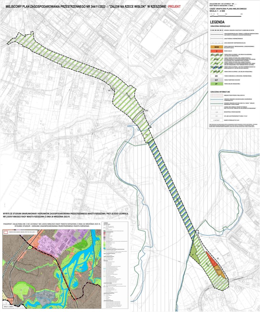 Plan - Wisłok i most nad Ptasią Wyspą