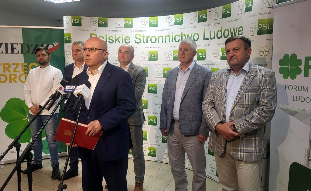 politycy PSL na konferencji prasowej