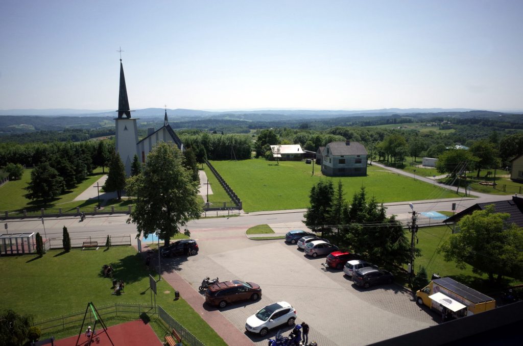 Panorama z wiezy widokowej w Głobikowej w powiecie dębickim