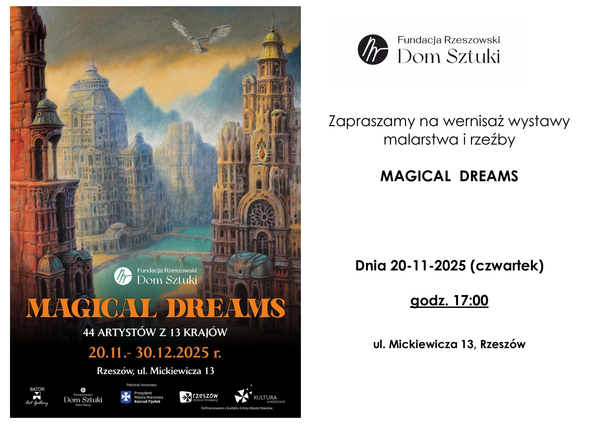 Na wystawę Magical Dreams VIII zaprasza Rzeszowski Dom Sztuki.