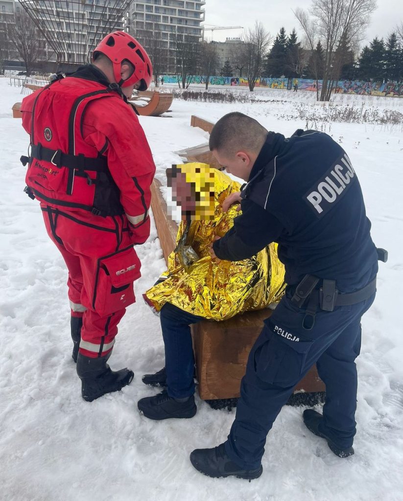 Pijany mężczyzna na Wisłoku