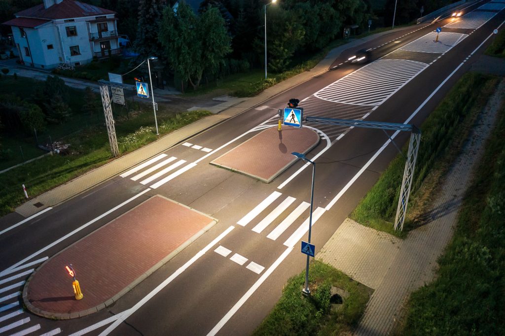 Doświetlone przejście dla pieszych