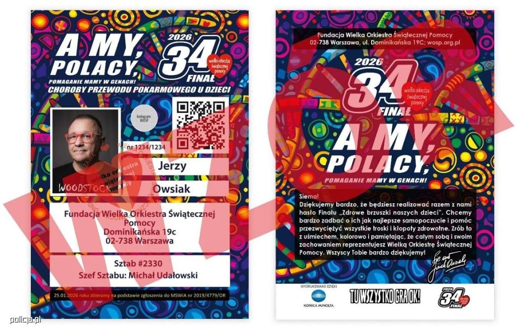 Identyfikator wolontariusz WOŚP