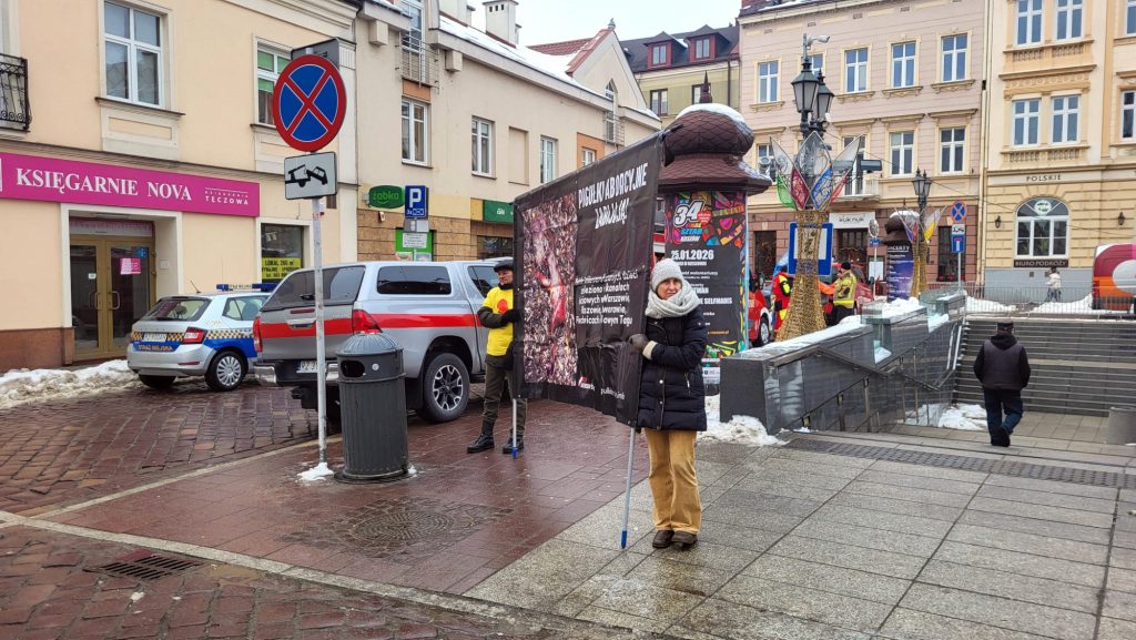 Finał WOŚP - pikieta antyaborcyjna