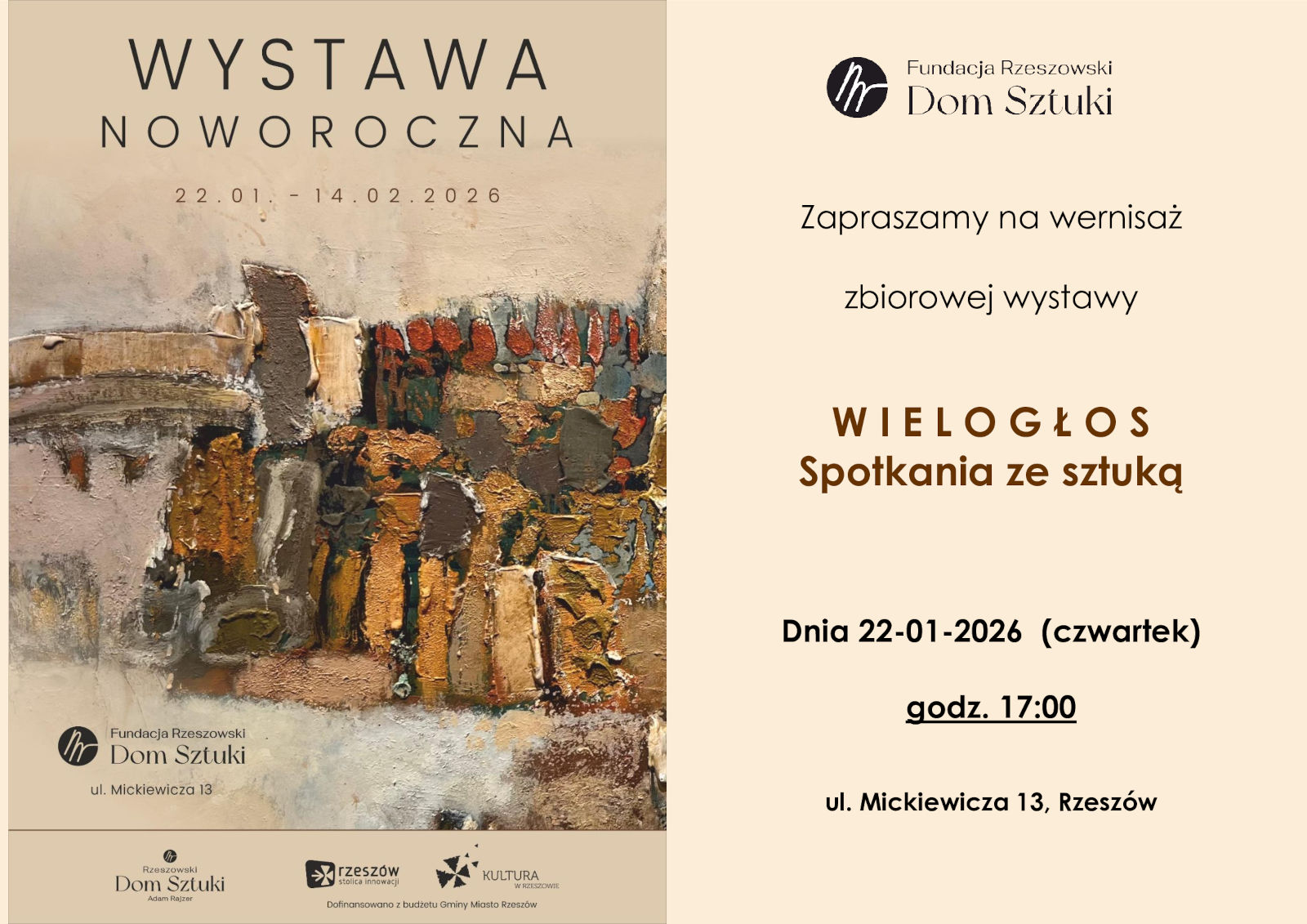 Wielogłos - wystawa noworoczna w Rzeszowskim Domu Sztuki