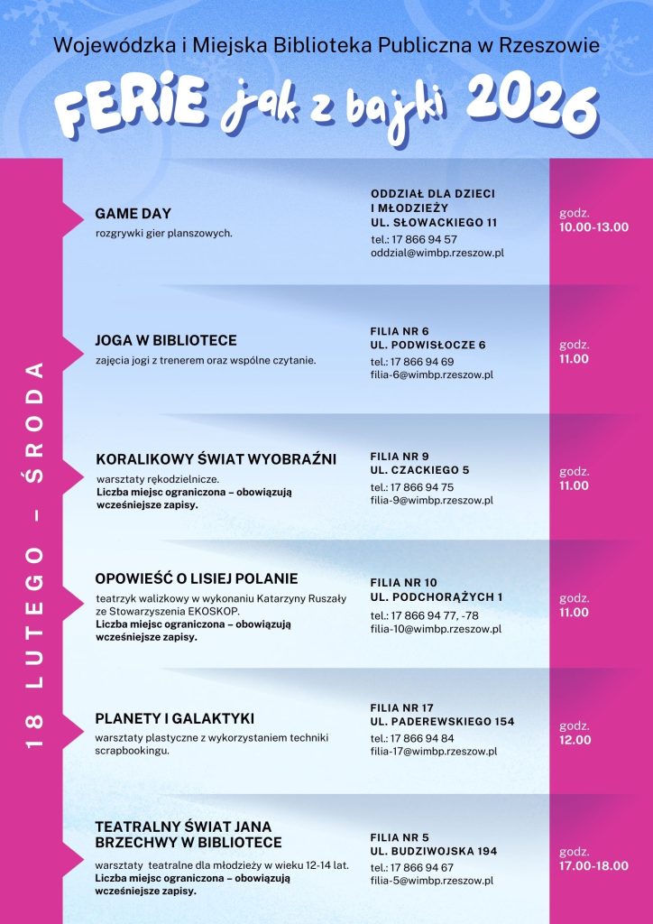 Ferie jak z bajki 2026 w Rzeszowie