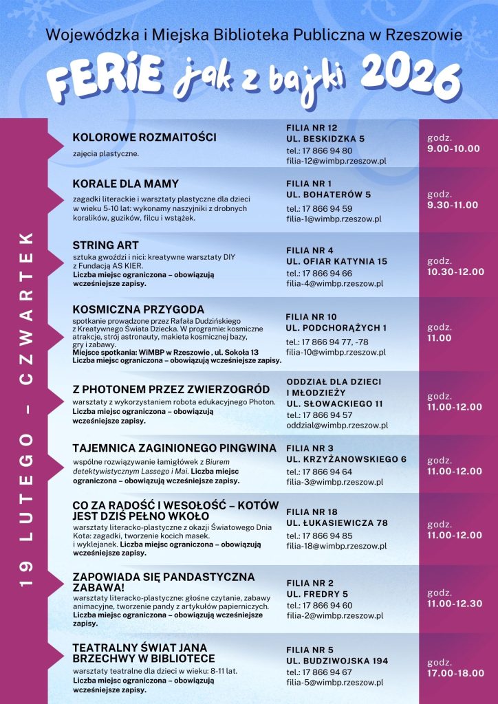 Ferie jak z bajki 2026 w Rzeszowie