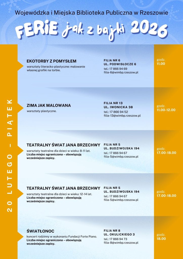 Ferie jak z bajki 2026 w Rzeszowie