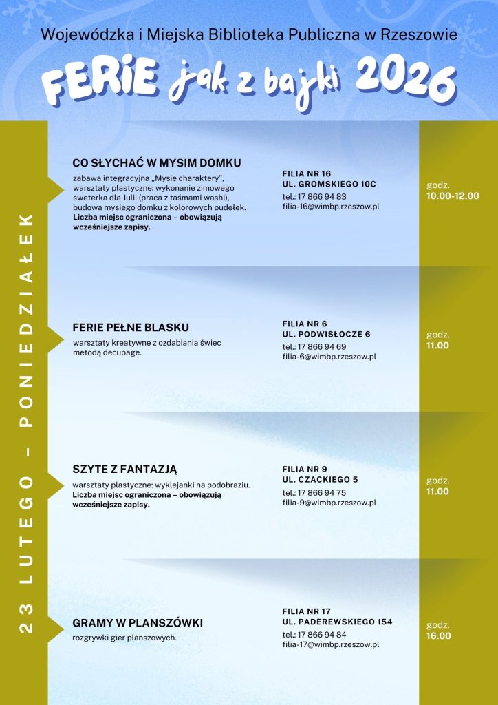 Ferie jak z bajki 2026 w Rzeszowie
