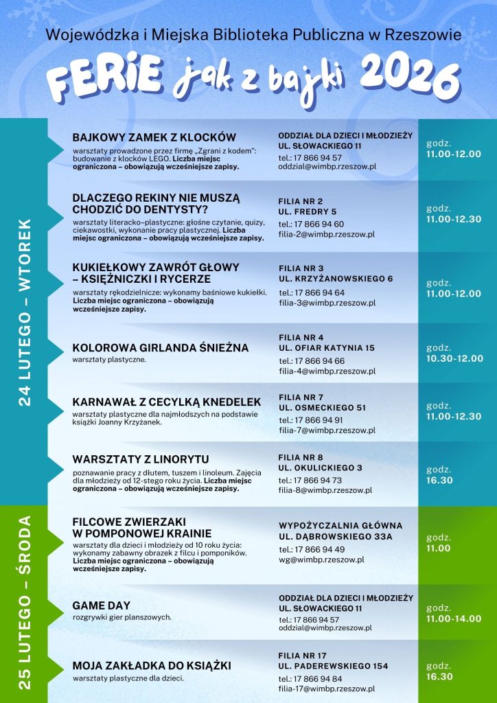 Ferie jak z bajki 2026 w Rzeszowie