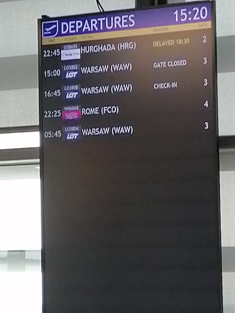 Odwołany lot do Egiptu