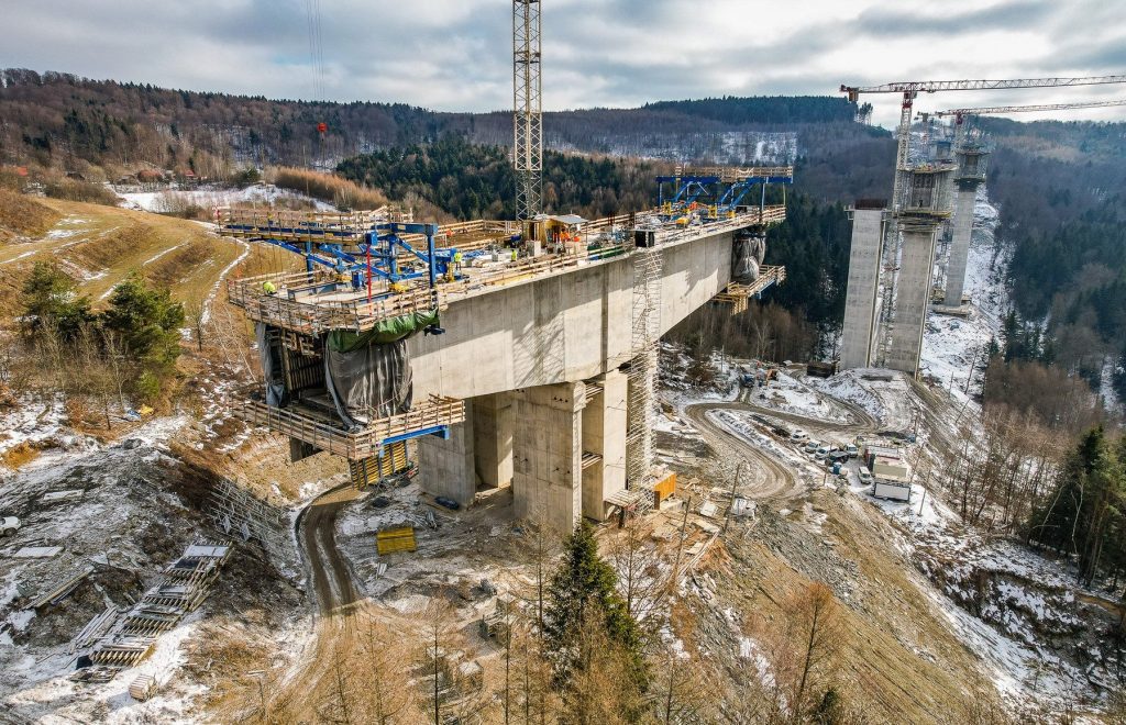 Budowa estakady na trasie Babica - Jawornik