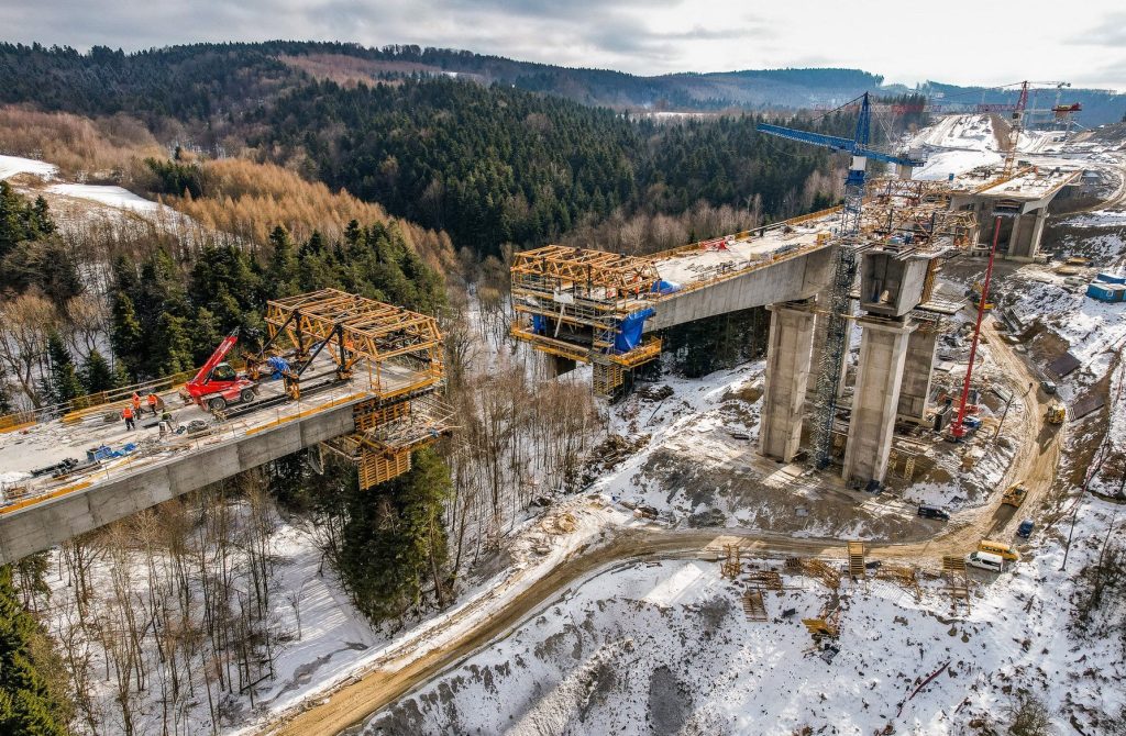 Budowa estakady na trasie Babica - Jawornik