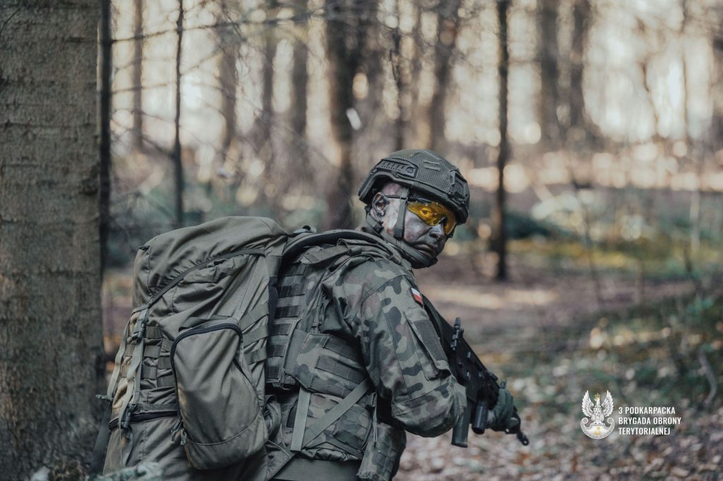 Żołnierz wojsk obrony terytorialnej w akcji