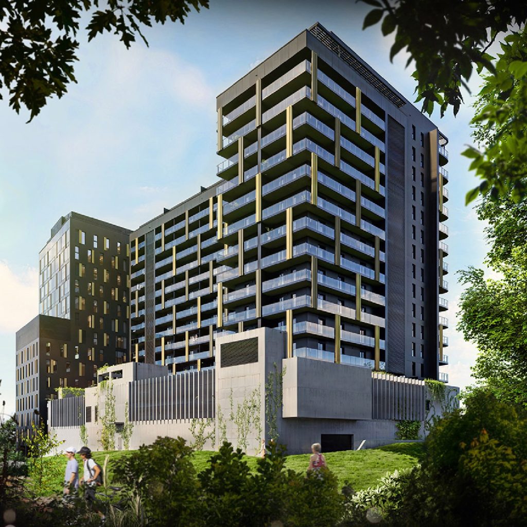 Wieżowiec przy rondzie Pobitno