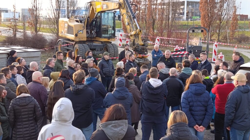 protest na ul. Miłocińskiej