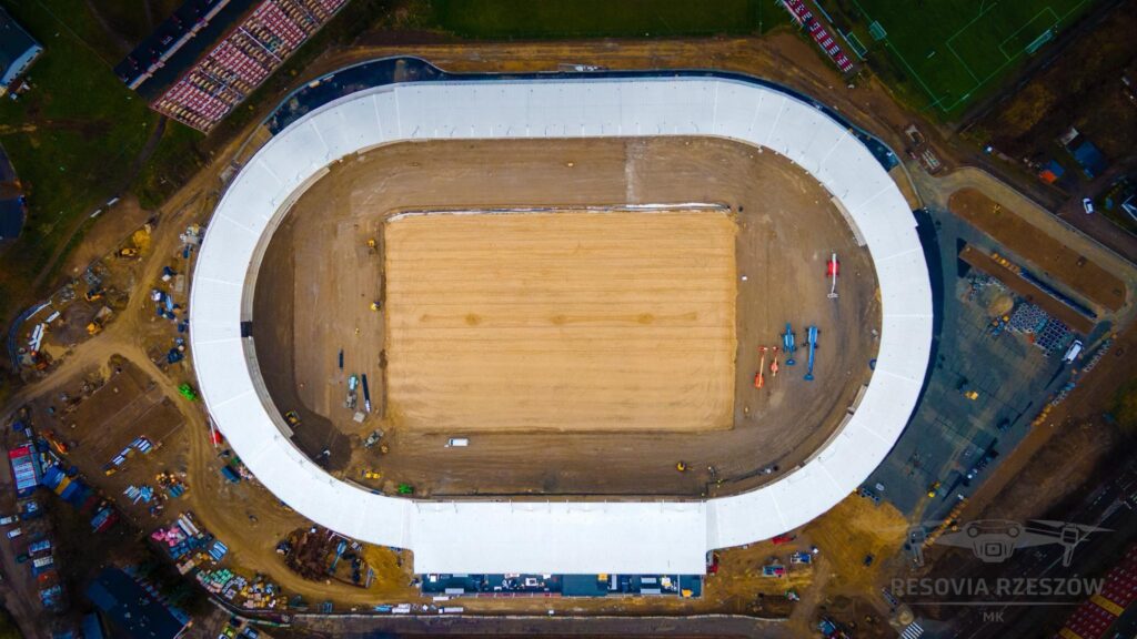 stadion przy ul. Wyspiańskiego 22 w Rzeszowie z lotu ptaka
