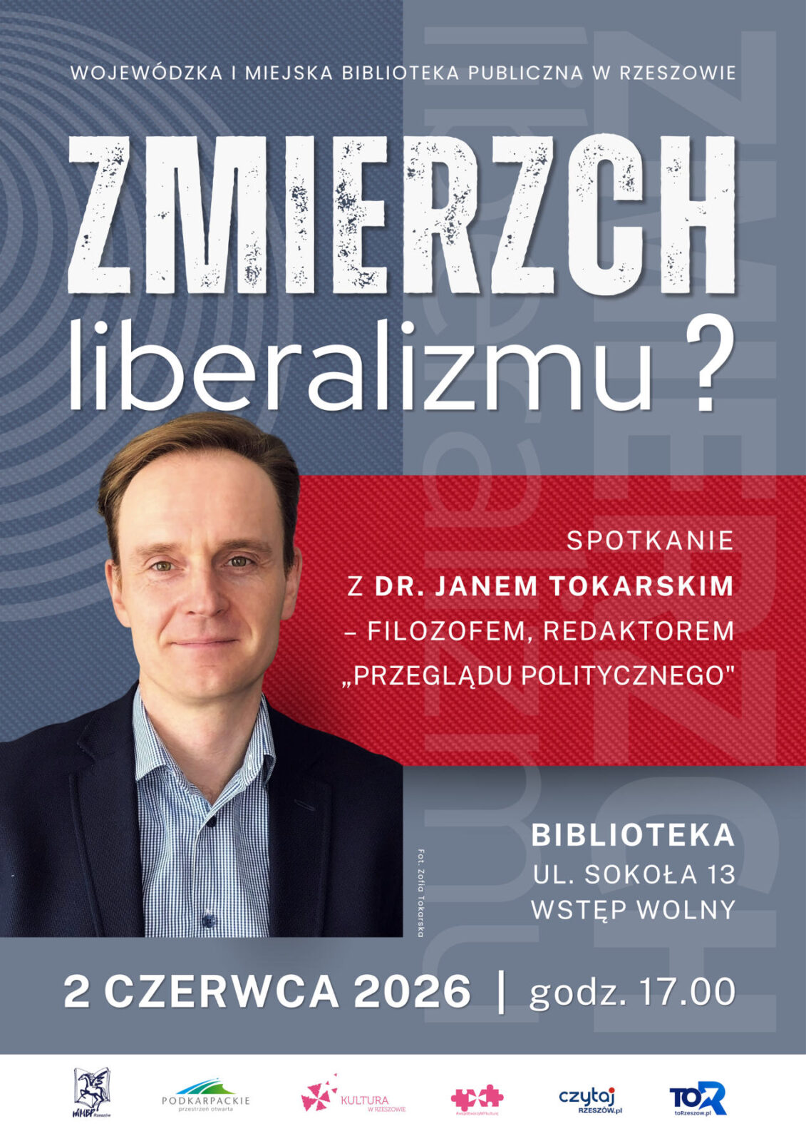 Spotkanie z dr Janem Tokarskim odbędzie się 2 czerwca.