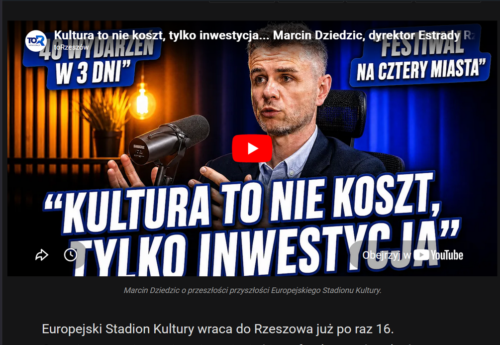 Marcin Dziedzic, dyrektor Estrady Rzeszowskiej.
