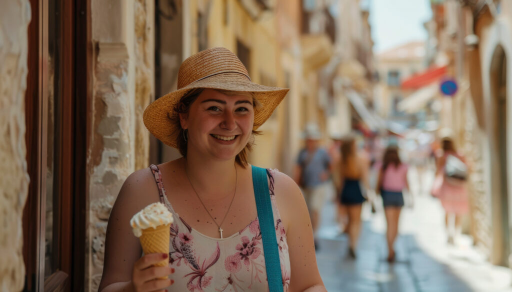 dziewczyna je lody