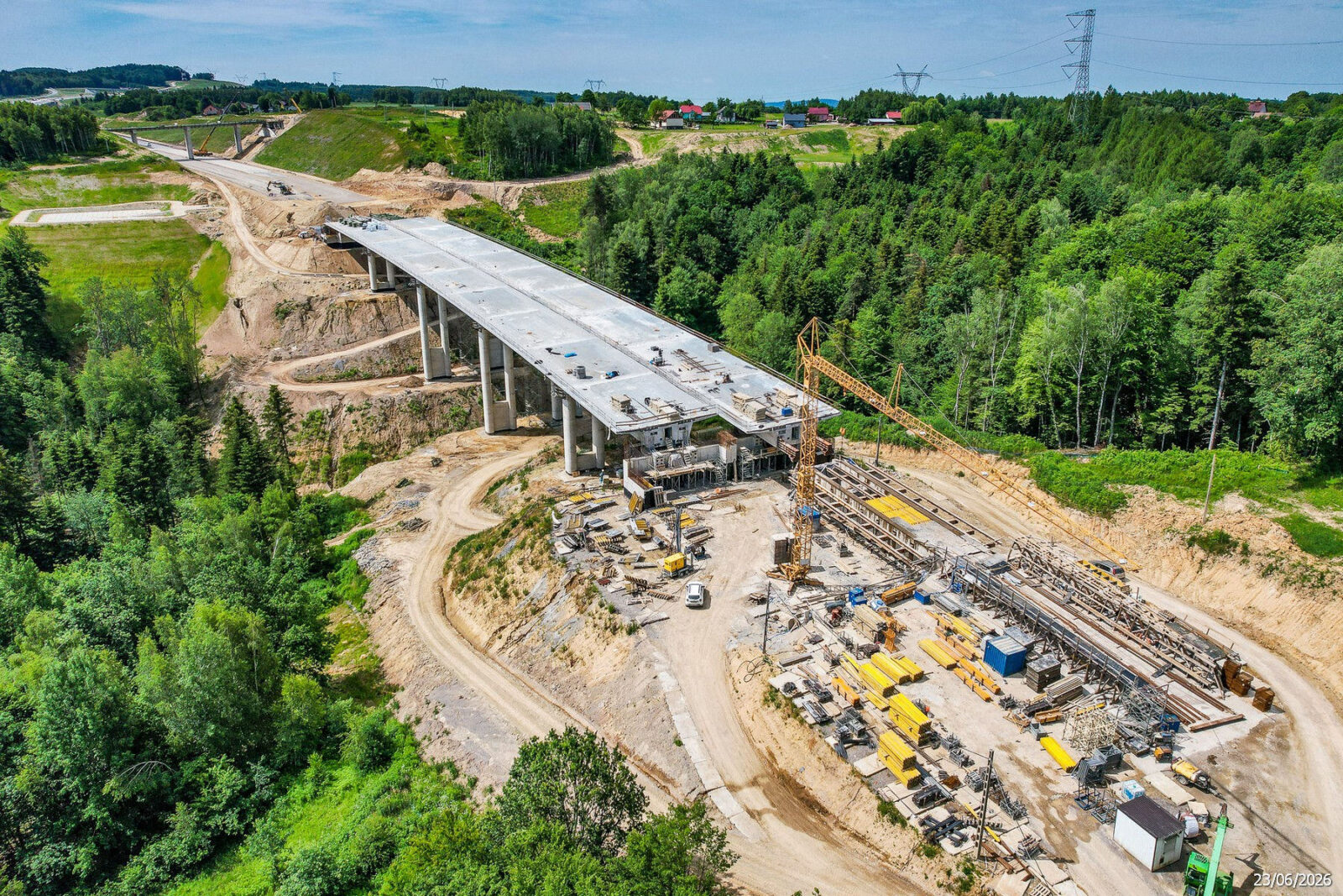 Budowa estakady, S19 na Podkarpaciu