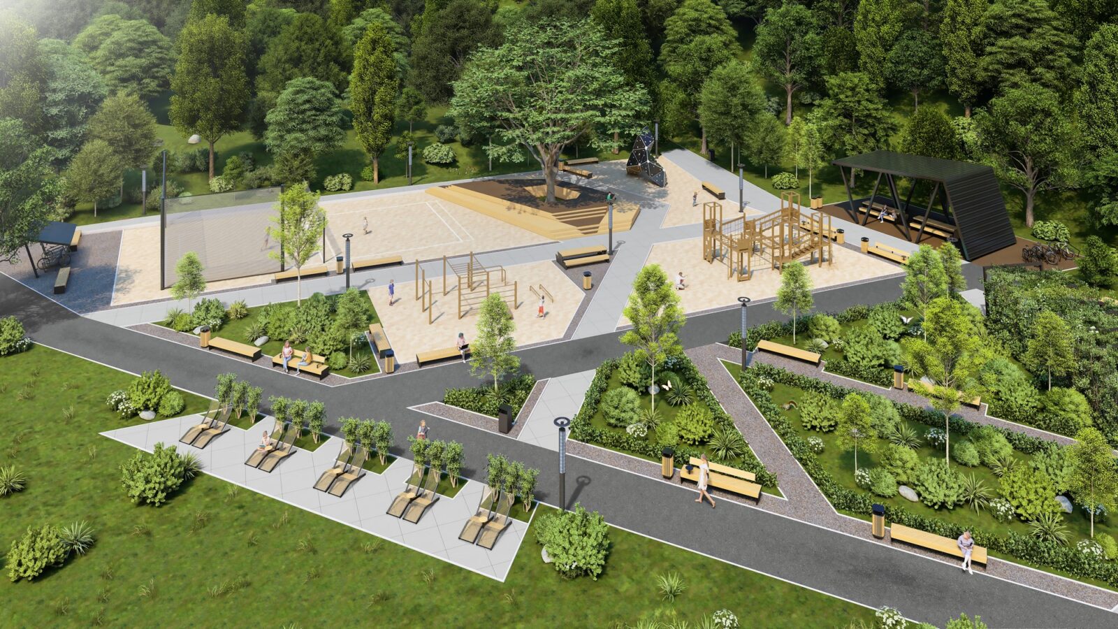 wizualizacja zagospodarowania bulwarów nad Sanem