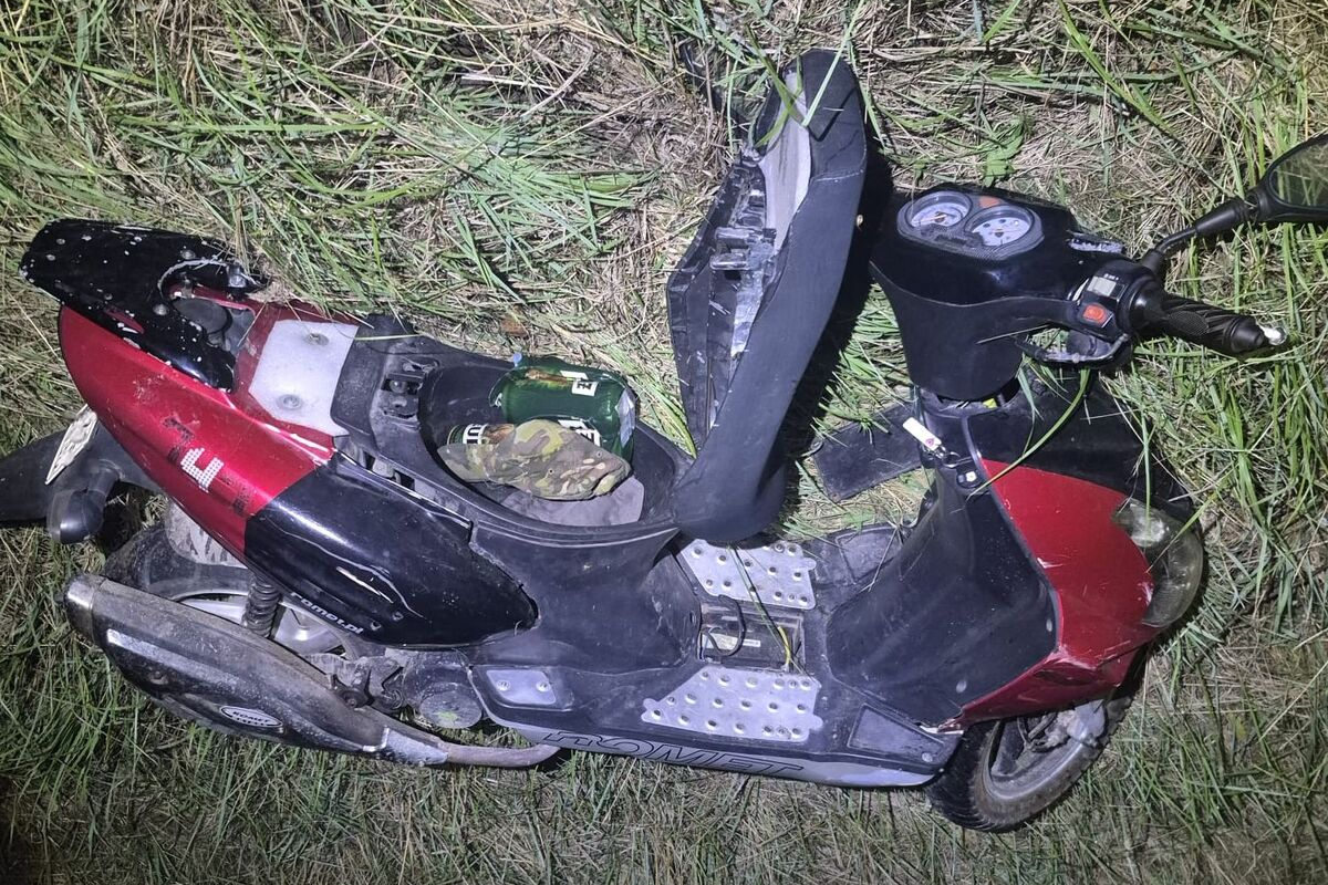 Skuter w rowie, kierowca z 2 promilami